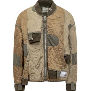 Mihara Yasuhiro, Gewatteerde Mouw Docking Blouson Jas Beige, Heren, Maat:M