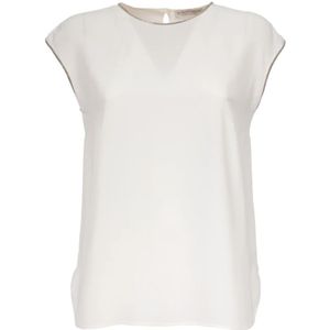 Le Tricot Perugia, Tops, Dames, Wit, M, Zijden Blend Mouwloos T-shirt