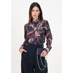 Ralph Lauren, Blouses & Shirts, Dames, Veelkleurig, S, Elegante Blauwe Equestrian Floral Overhemd