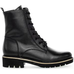 Gabor, Schoenen, Dames, Zwart, 38 EU, Zwarte Leren Veterschoenen