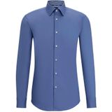Hugo Boss, Slim Fit Katoenen Stretch Overhemd - Blauw Blauw, Heren, Maat:M