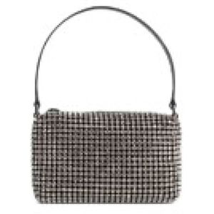 Alexander Wang, Tassen, Dames, Zwart, ONE Size, Kristalversierde Witte Rechthoekige Tas