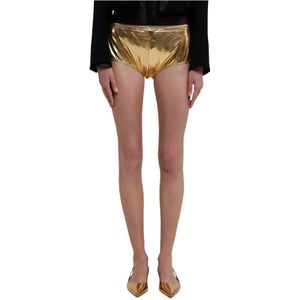 Dolce & Gabbana, Korte broeken, Dames, Geel, M, Gouden Stretch Culottes