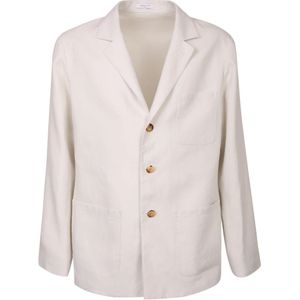 Boglioli, Klieke Blazer met Lange Mouwen en Enkele Rij Knopen Wit, Heren, Maat:L