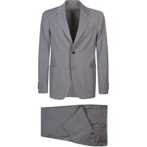 Lardini, Pakken, Heren, Grijs, XL, Wol, 920 Grijs Easy Wear Suit