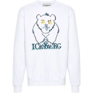 Iceberg, Sweatshirts & Hoodies, Heren, Wit, L, Katoen, Sweatshirts