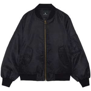 Anine Bing, Jassen, Dames, Zwart, S, Polyester, Leon Bomber Jack Zwart