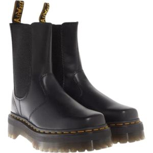 Dr. Martens, Quad Squared Zwarte Leren Laarzen Zwart, Dames, Maat:37 EU