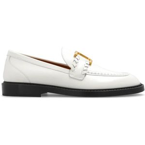 Chloé, Schoenen, Dames, Wit, 40 EU, Leer, Marcie loafers