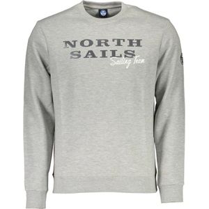 North Sails, Sweatshirts & Hoodies, Heren, Grijs, L, Katoen, Grijze Katoenen Trui met Logo Print