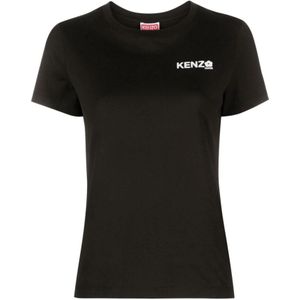Kenzo, Tops, Dames, Zwart, S, Zwarte T-shirts en Polos