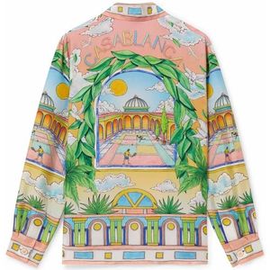 Casablanca, Overhemden, Heren, Veelkleurig, XL, Satijn, Ideale Zijden Shirt Multi Kleur