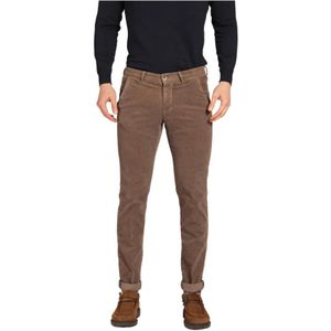 Mason's, Broeken, Heren, Bruin, M, Katoen, Slim Fit Fluwelen Chino Broek