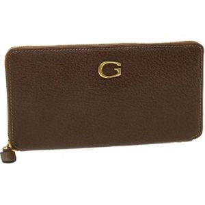 Gucci Vintage, Tweedehands grijze Gucci leren portemonnee Grijs, Dames, Maat:ONE Size