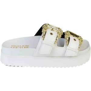 Versace Jeans Couture, Schoenen, Dames, Wit, 40 EU, Slippers