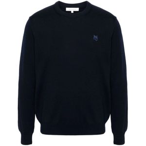 Maison Kitsuné, Truien, Heren, Blauw, M, Blauwe Sweaters