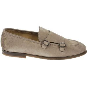 Barrett, Beige Suède Dubbele Gesp Loafer Mocassin Bruin, Heren, Maat:41 1/2 EU