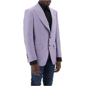 Tom Ford, Slim Fit Wol Zijde Blazer Paars, Heren, Maat:M