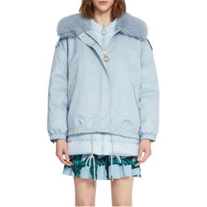 Silvian Heach, Parka met faux fur kraag Blauw, Dames, Maat:XL