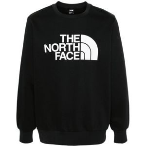 The North Face, Sweatshirts & Hoodies, Heren, Zwart, S, Katoen, Zwarte Logo Print Crew Neck Sweater