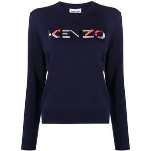Kenzo, Blouses & Shirts, Dames, Blauw, L, Elegante ML Giro Blouse