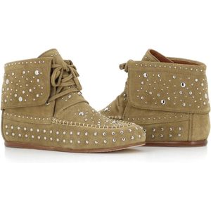 Zadig & Voltaire, Schoenen, Dames, Groen, 36 EU, Suède, Groene Suède Studs Laarzen