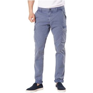 Mason's, Jeans, Heren, Blauw, XL, Veelzijdige heren cargo broek van stretch twill