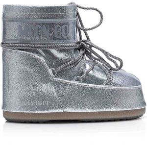 Moon Boot, Schoenen, Dames, Grijs, 33 EU, Lage Icon Sneeuwlaarzen Zilver