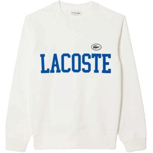 Lacoste, Sweatshirts & Hoodies, Heren, Wit, S, Katoen, Witte Sweatshirt Krokodil Crest Fleece