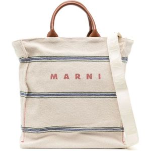 Marni, Panna Schoudertas Beige, Heren, Maat:ONE Size