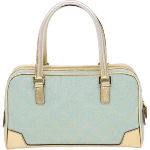 Gucci Vintage, Tweedehands Canvas handtassen Blauw, Dames, Maat:ONE Size