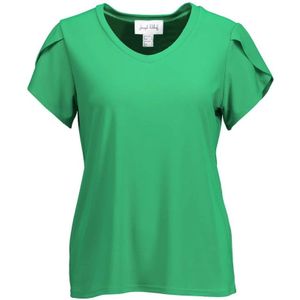 Joseph Ribkoff, Elegant Groen V-Hals T-Shirt voor Dames Groen, Dames, Maat:S