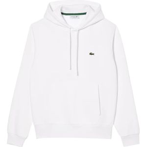 Lacoste, Sweatshirts & Hoodies, Heren, Wit, XS, Katoen, Witte Zip Sweater Sportieve Casual Stijl