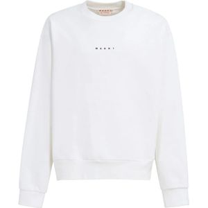 Marni, Sweatshirts & Hoodies, Heren, Wit, L, Stijlvolle Sweaters