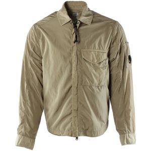 C.p. Company, Jassen, Heren, Beige, S, Beige Overshirt voor Heren