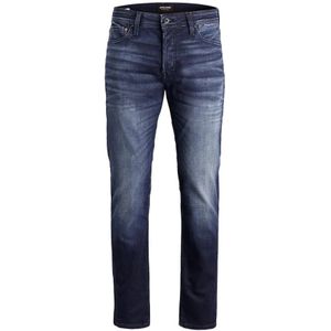 Jack & Jones, Jeans, Heren, Blauw, W29 L30, Katoen, Blauwe Rits Knoop Heren Jeans