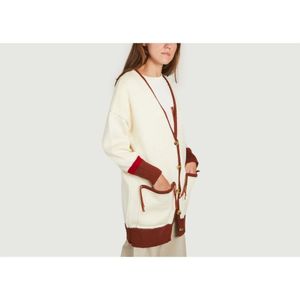 Benjamin Benmoyal, Truien, Dames, Veelkleurig, S, Wol, Oversized Merino Wol Cardigan