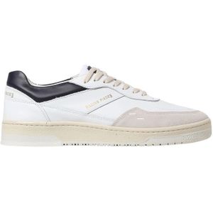 Filling Pieces, Schoenen, Heren, Veelkleurig, 42 EU, Suède, Blauwe Leren Sneakers met Gouden Logo