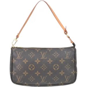 Louis Vuitton Vintage, Pre-owned, Dames, Bruin, ONE Size, Pre-owned Canvas clutches