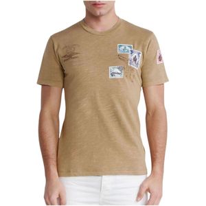 Replay, Samenwerking T-shirt Peanut Bruin, Heren, Maat:XL