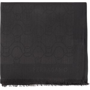 Salvatore Ferragamo, Sjaal met logo Zwart, Dames, Maat:ONE Size