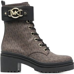 Michael Kors, Schoenen, Dames, Zwart, 36 EU, Zwarte Lug Bootie Enkellaarzen