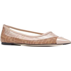 Fendi, Schoenen, Dames, Roze, 36 EU, Roze Mesh Ballet Flats