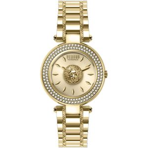 Versus Versace, Accessoires, Dames, Geel, ONE Size, Brick Lane Crystal Dames Gouden Horloge