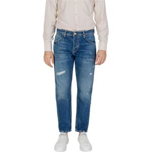 Antony Morato, Jeans, Heren, Blauw, W33, Katoen, Blauwe Rits Knopen Jeans Lente/Zomer
