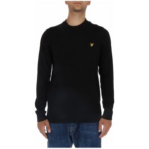 Lyle & Scott, Gebreide Trui met Lange Mouwen - Zwart Zwart, Heren, Maat:M