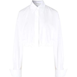 Sportmax, Cropped Sarong Shirt Wit, Dames, Maat:S