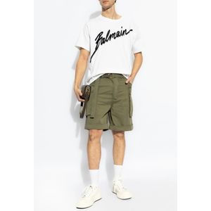 Balmain, Korte broeken, Heren, Groen, L, Katoen, Cargo shorts