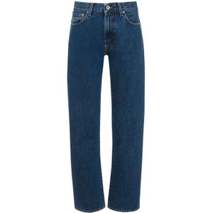 JW Anderson, High-rise straight-leg denim jeans Blauw, Dames, Maat:W24