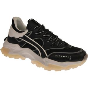 John Richmond, Stijlvolle microfiber sportschoenen Zwart, Heren, Maat:40 EU